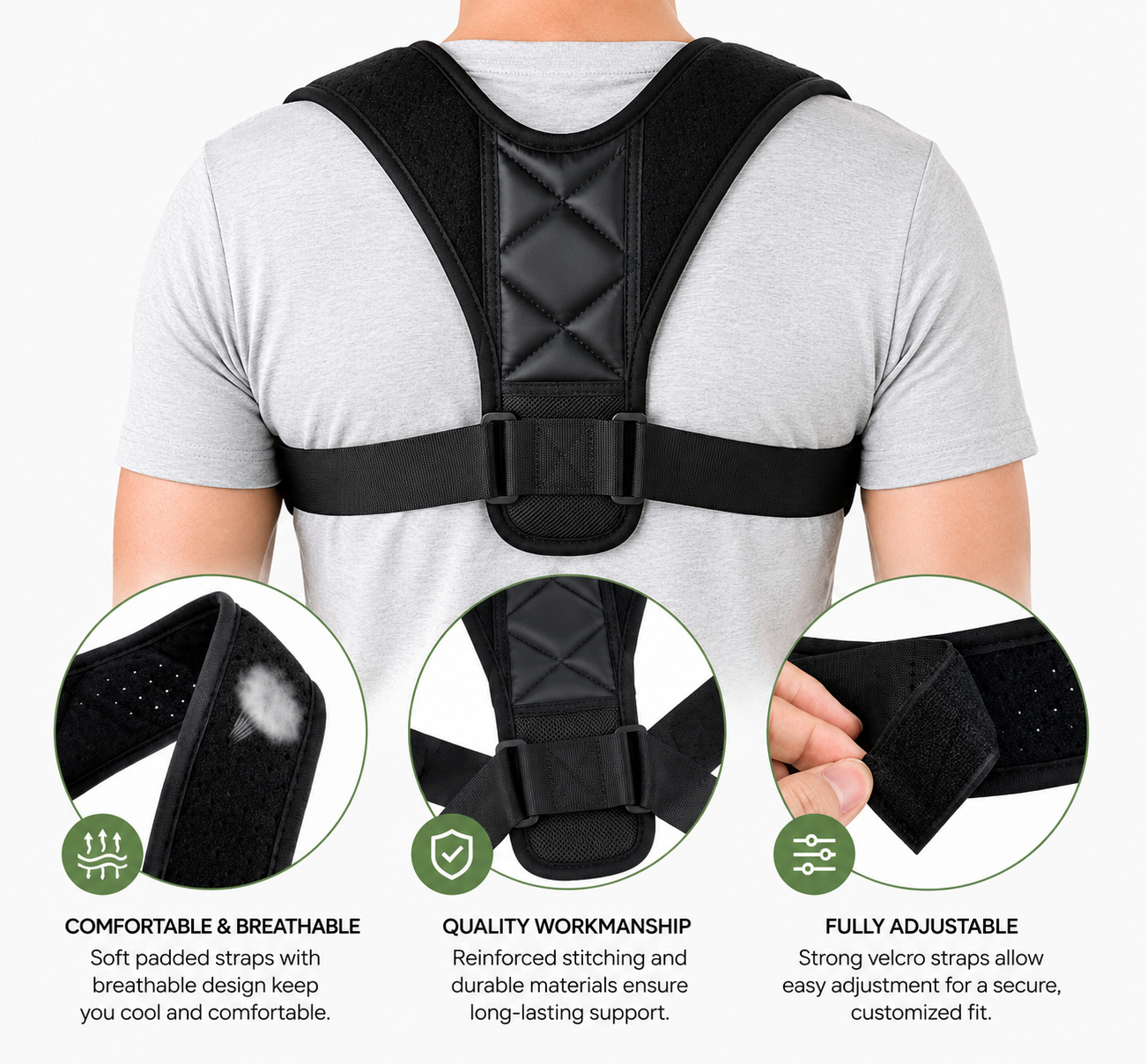 Adjustable Posture Corrector Back & Shoulder Support Brace
