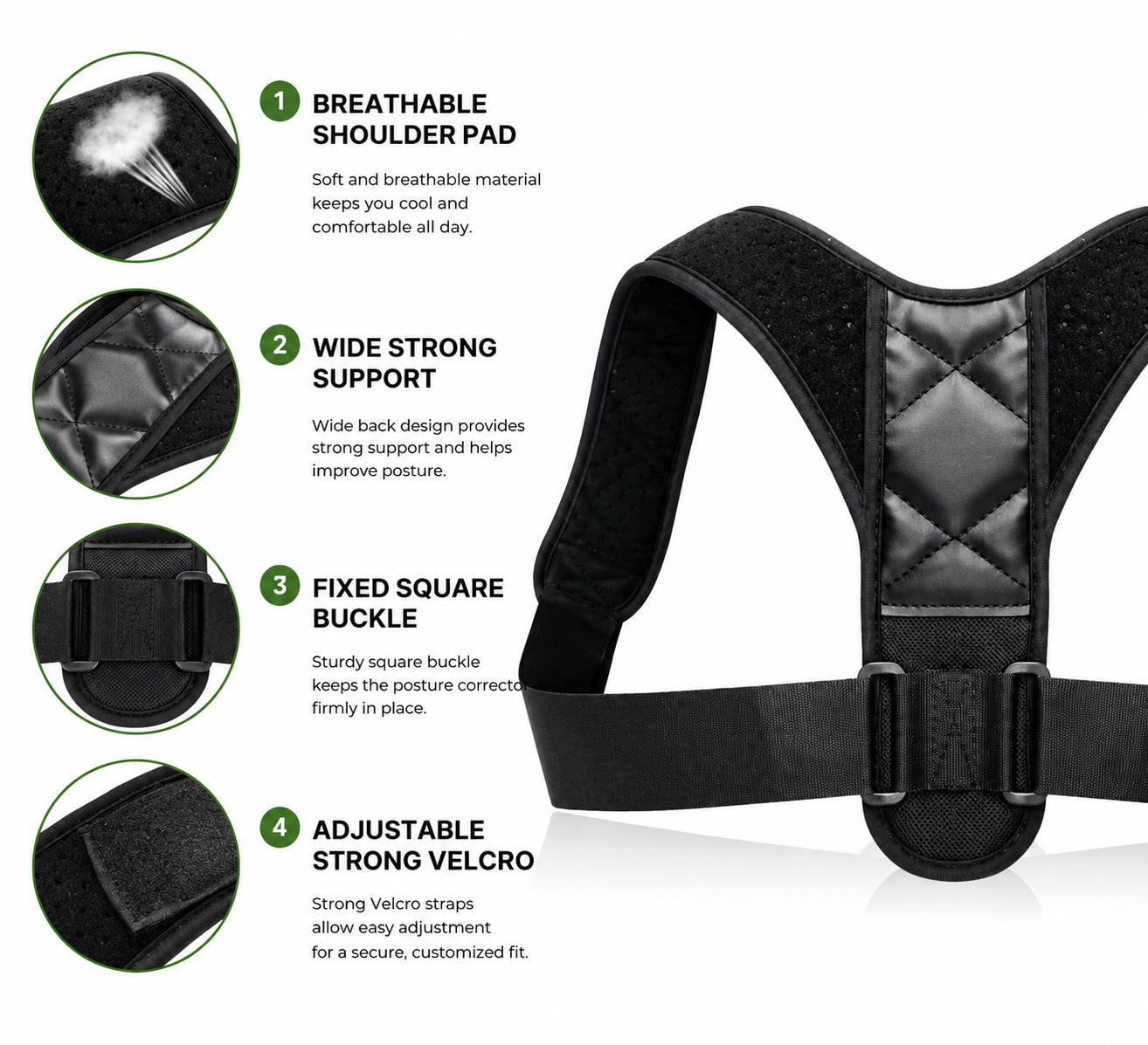 Adjustable Posture Corrector Back & Shoulder Support Brace